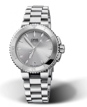 Oris Aquis Date 36 Stainless Steel Silver Bracelet Replica Watch 01 733 7652 4141-07 8 18 01P